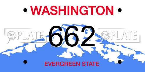 662 Washington License Plate