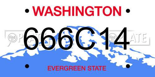 666C14 Washington License Plate