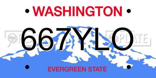 667YLO Washington License Plate