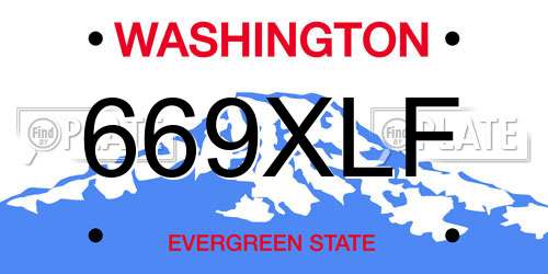 669XLF Washington License Plate