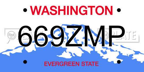 669ZMP Washington License Plate