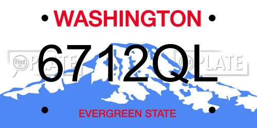6712QL Washington License Plate