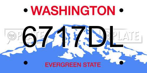 6717DL Washington License Plate