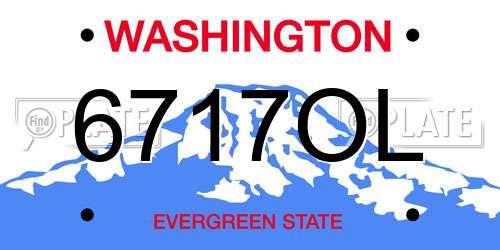 6717OL Washington License Plate