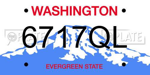 6717QL Washington License Plate