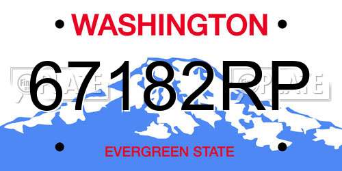 67182RP Washington License Plate