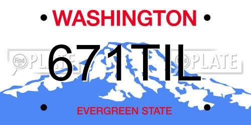671TIL Washington License Plate