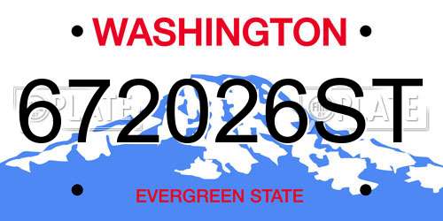 672026ST Washington License Plate