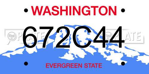672C44 Washington License Plate