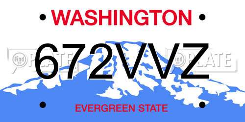 672VVZ Washington License Plate