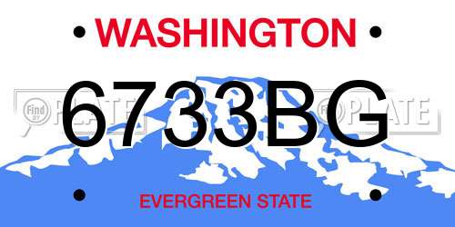 6733BG Washington License Plate