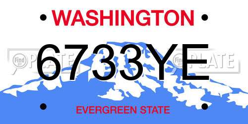 6733YE Washington License Plate