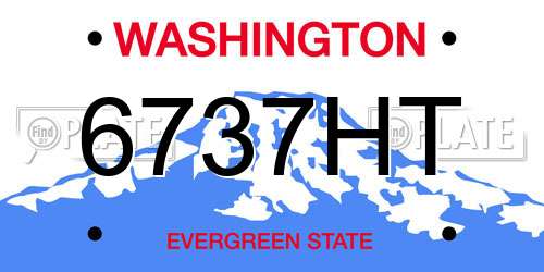 6737HT Washington License Plate