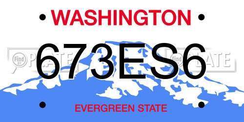 673ES6 Washington License Plate