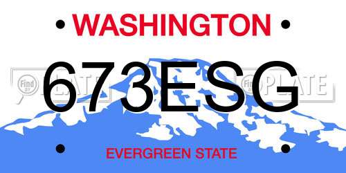 673ESG Washington License Plate