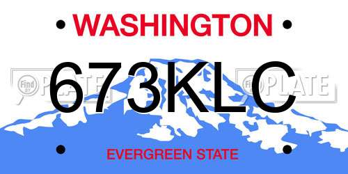 673KLC Washington License Plate