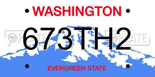673TH2 Washington License Plate