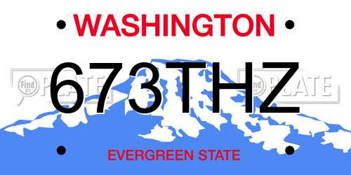 673THZ Washington License Plate