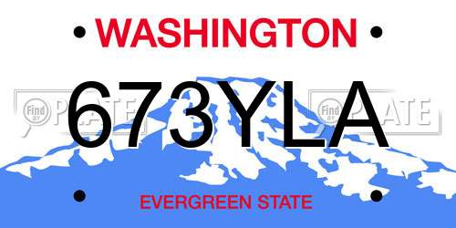 673YLA Washington License Plate