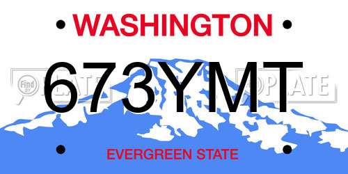 673YMT Washington License Plate