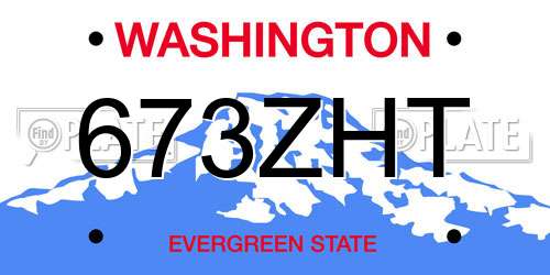 673ZHT Washington License Plate