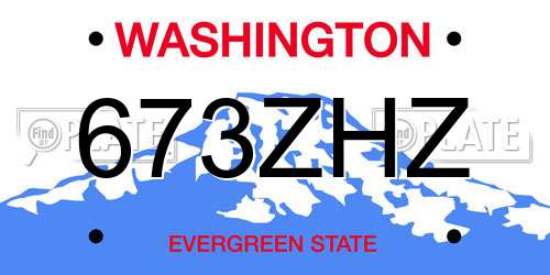 673ZHZ Washington License Plate