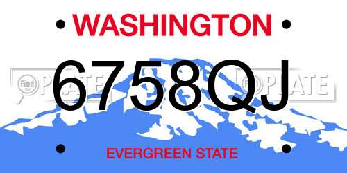 6758QJ Washington License Plate