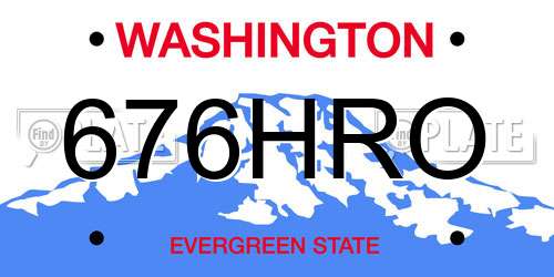 676HRO Washington License Plate