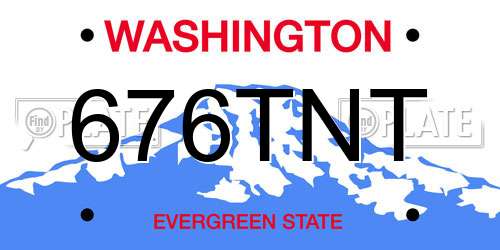 676TNT Washington License Plate