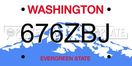676ZBJ Washington License Plate