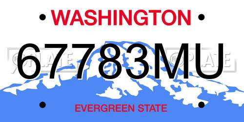 67783MU Washington License Plate