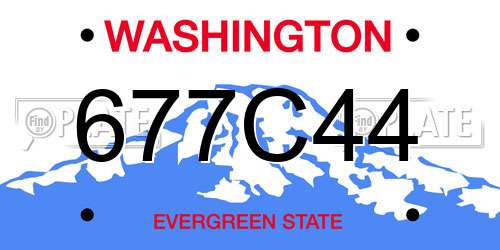 677C44 Washington License Plate