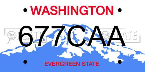 677CAA Washington License Plate