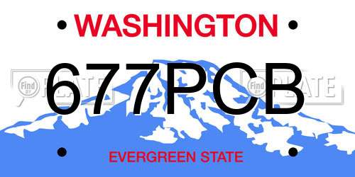 677PCB Washington License Plate