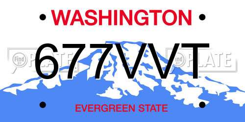 677VVT Washington License Plate