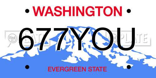 677YOU Washington License Plate