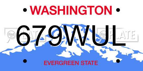 679WUL Washington License Plate