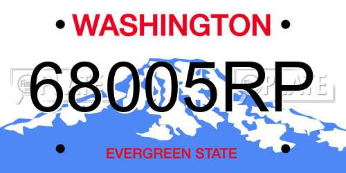 68005RP Washington License Plate