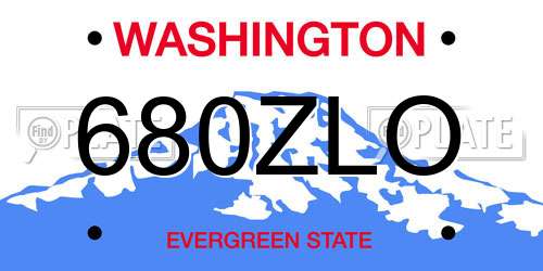 680ZLO Washington License Plate