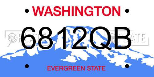 6812QB Washington License Plate