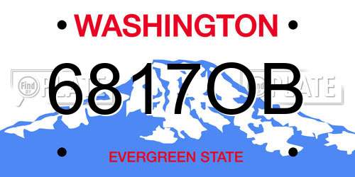 6817OB Washington License Plate