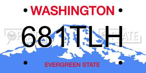681TLH Washington License Plate