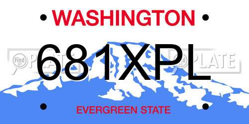 681XPL Washington License Plate