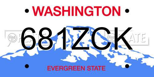 681ZCK Washington License Plate