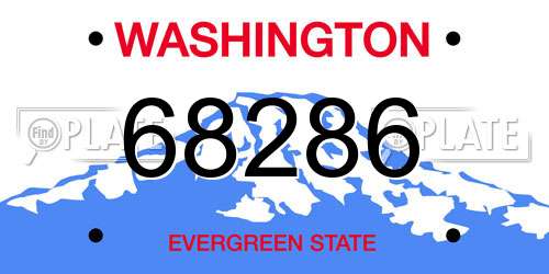 68286 Washington License Plate