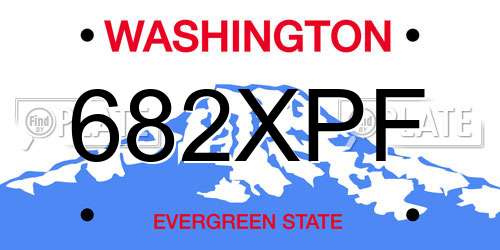 682XPF Washington License Plate