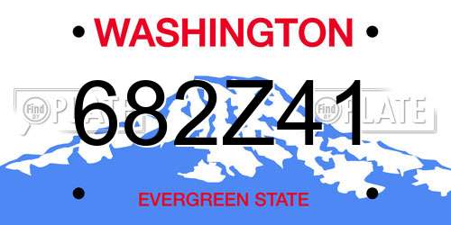 682Z41 Washington License Plate