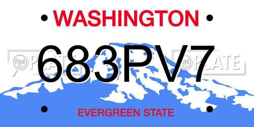 683PV7 Washington License Plate