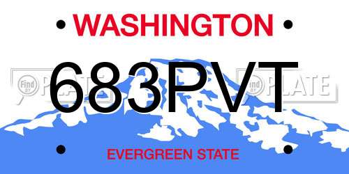 683PVT Washington License Plate