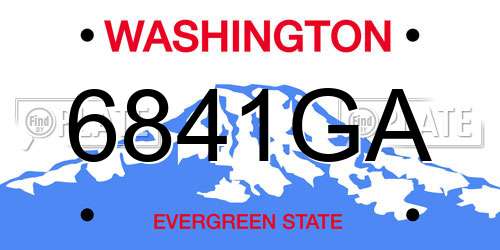 6841GA Washington License Plate